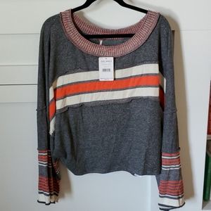 Wide sleeve sweater.  Boat neck.